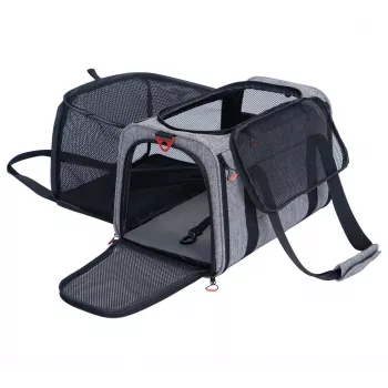ZOLUX NOMAD M Bolsa de transporte ampliable para mascotas 44x28x28 cm Gris