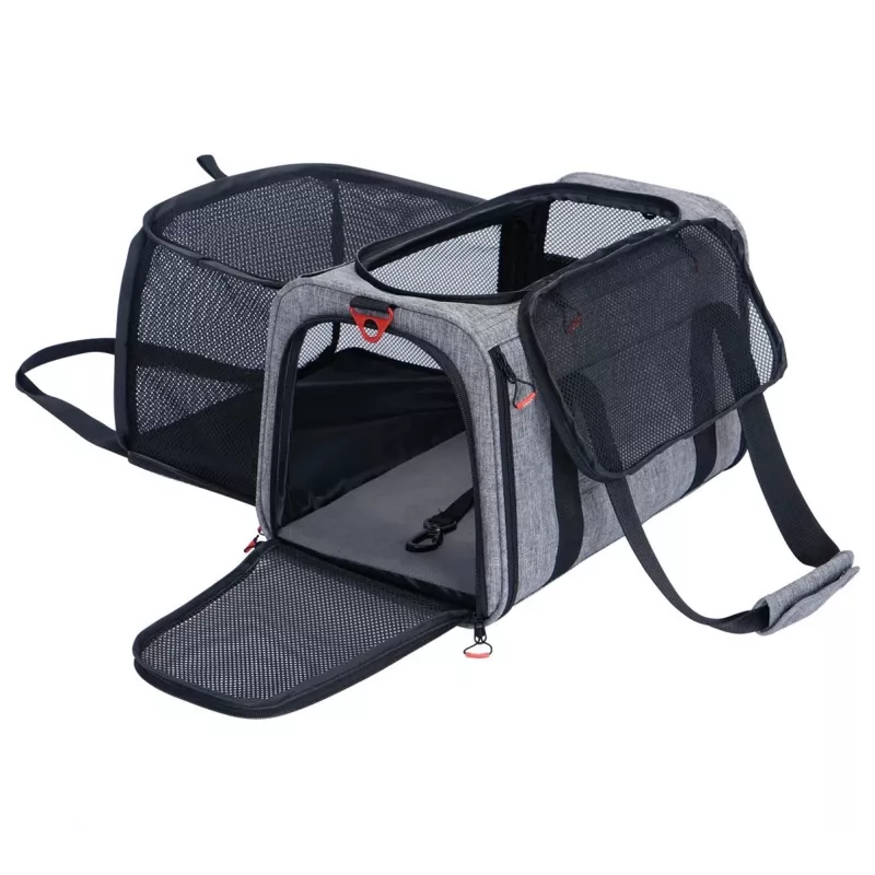 ZOLUX NOMAD M Bolsa de transporte ampliable para mascotas 44x28x28 cm Gris