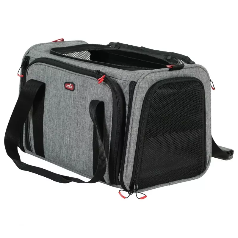 ZOLUX NOMAD M Bolsa de transporte ampliable para mascotas 44x28x28 cm Gris