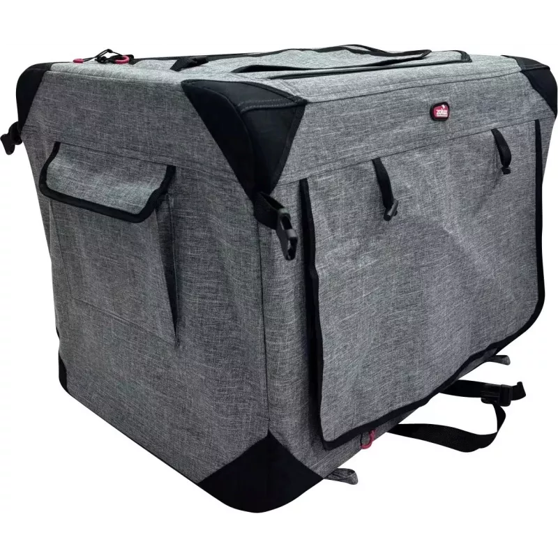 ZOLUX NOMAD M Transportín plegable de tela para mascotas 70x52x52 cm Gris/Negro