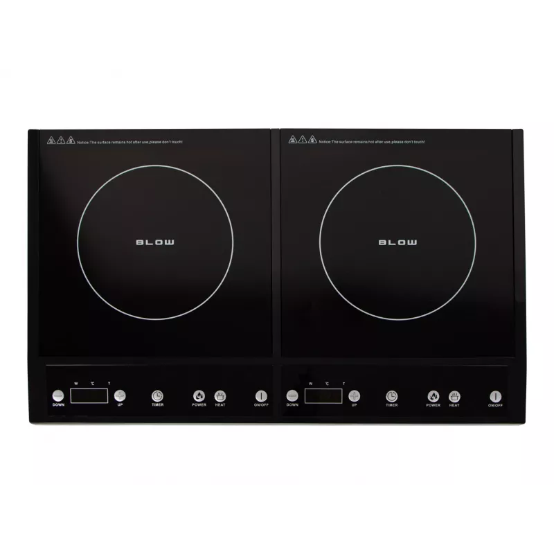 BLOW Placa de inducción con dos zonas de cocción, ajustable 2000W + 2000W