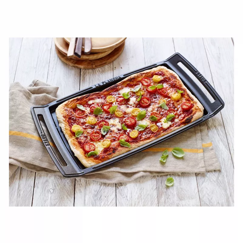 Staub Plancha plancha de hierro fundido apta para inducción, 38 cm, negro