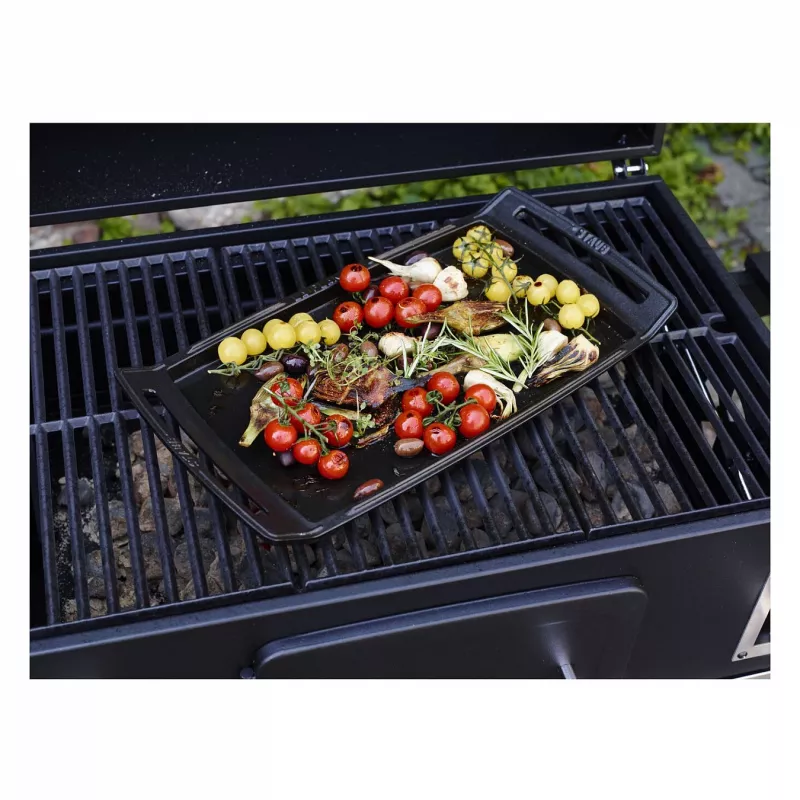 Staub Plancha plancha de hierro fundido apta para inducción, 38 cm, negro