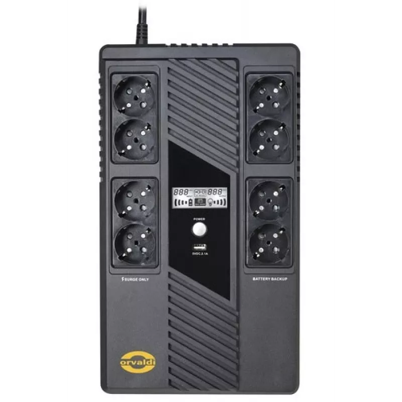 ORVALDI SAI AM-1000LCD USB Line-Interactive 1000VA 600W 8 tomas Schuko pantalla LCD