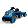 Smoby Tractor XL Tractor de pedales azul con remolque