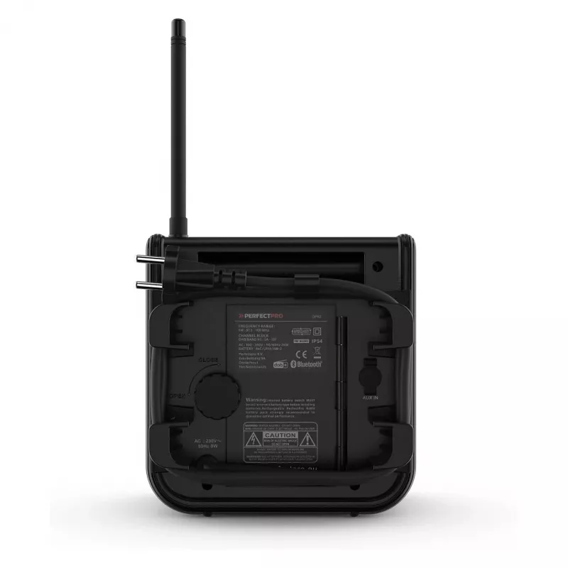 PerfectPro DABPRO Radio para obra DAB+ FM Bluetooth IP65 negra