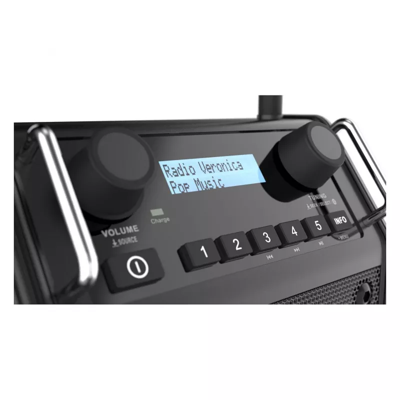 PerfectPro DABPRO Radio para obra DAB+ FM Bluetooth IP65 negra