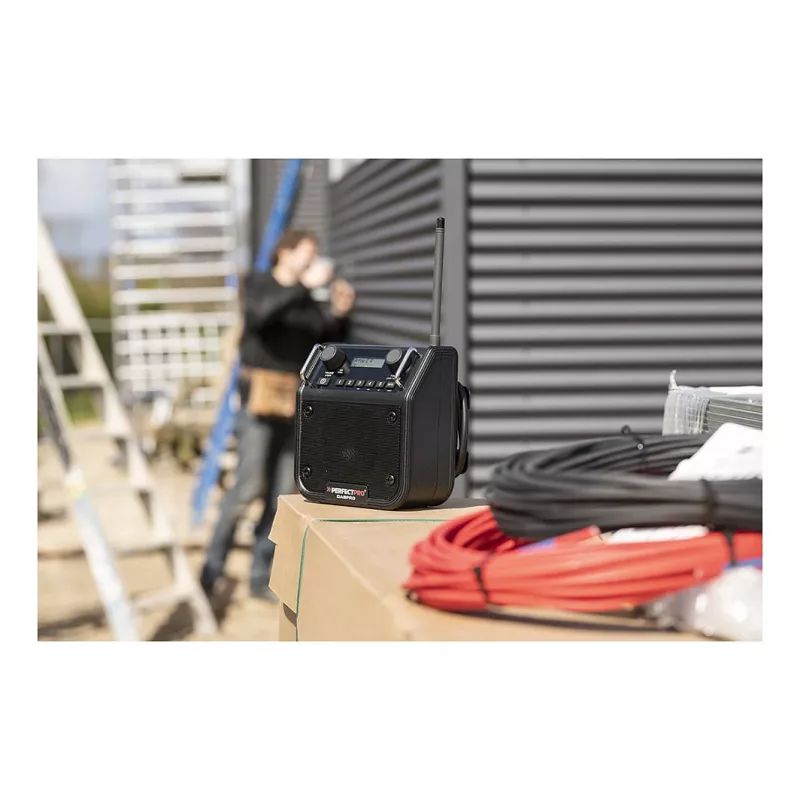 PerfectPro DABPRO Radio para obra DAB+ FM Bluetooth IP65 negra