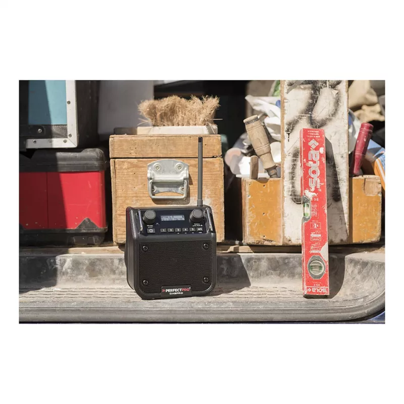 PerfectPro DABPRO Radio para obra DAB+ FM Bluetooth IP65 negra