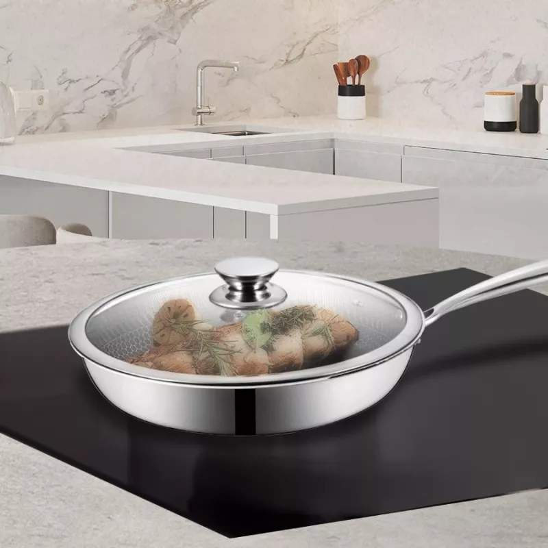 Maestro Sartén con tapa 24 cm MR-1216-24, aluminio forjado, revestimiento antiadherente de mármol, apta para inducción, negro/gris