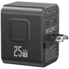 USAMS Adaptador de viaje 25W 4en1 US/AU/EU/UK negro CC309