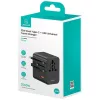 USAMS Adaptador de viaje 25W 4en1 US/AU/EU/UK negro CC309