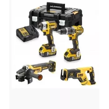 DEWALT DCK440P2T-QW Set combinado de batería de 4 piezas 18V (2x5,0Ah, XR Li-Ion, sin escobillas)