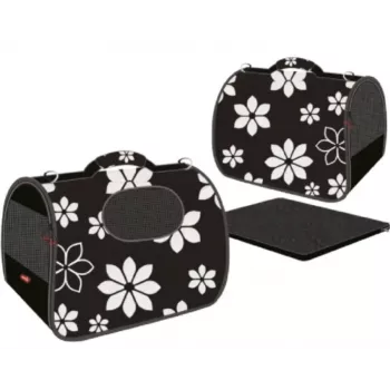 ZOLUX NOMAD FLOWER M Transportín de tela para perros y gatos, 43,5x25x28,5 cm, estampado floral