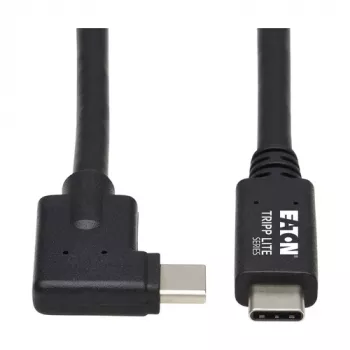 Eaton Tripp Lite Series Cable USB-C (M/M) - USB 3.2 Gen 2, Thunderbolt 3, carga PD 100W, conector en ángulo, negro, 1 m (3,3 ft.)