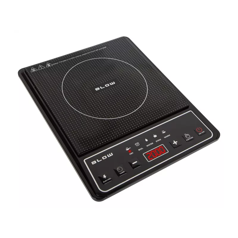 BLOW Placa de inducción, zona de cocción única, placa ajustable, 2000W, negro