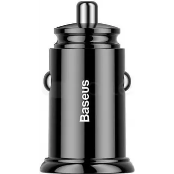 Baseus Circular PD QC4.0+ 30W Cargador de coche con dos conectores (USB-C + USB-A) - Negro