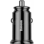 Baseus Circular PD QC4.0+ 30W Cargador de coche con dos conectores (USB-C + USB-A) - Negro