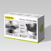 Maestro MR-1216-28 Sartén con tapa 28 cm, revestimiento antiadherente efecto mármol, apta para inducción, negro/gris