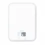 Beurer KS 19 Pure White Báscula de cocina digital con teclas táctiles, capacidad 5 kg, división 1 g, función tara, pantalla LCD