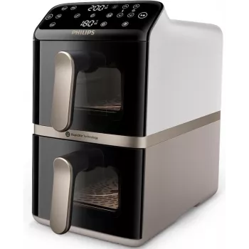 Freidora de Aire Doble Philips Serie 4000 NA462/80 10L 2750W Rapid Air Negro/Oro/Gris