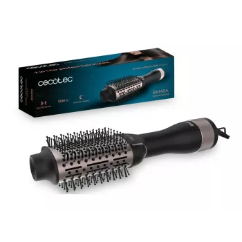 Cepillo de Aire Caliente Cecotec CeramicCare Unique 1200W 3 Niveles de Calor Negro/Oro Rosa