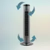 Ventilador de Torre Cecotec EnergySilence 8190 Skyline Ionic, Ventilador de Pie, 60 W, 29 cm, 3 Velocidades, Oscilación, Temporizador, Mando a Distancia, Gris