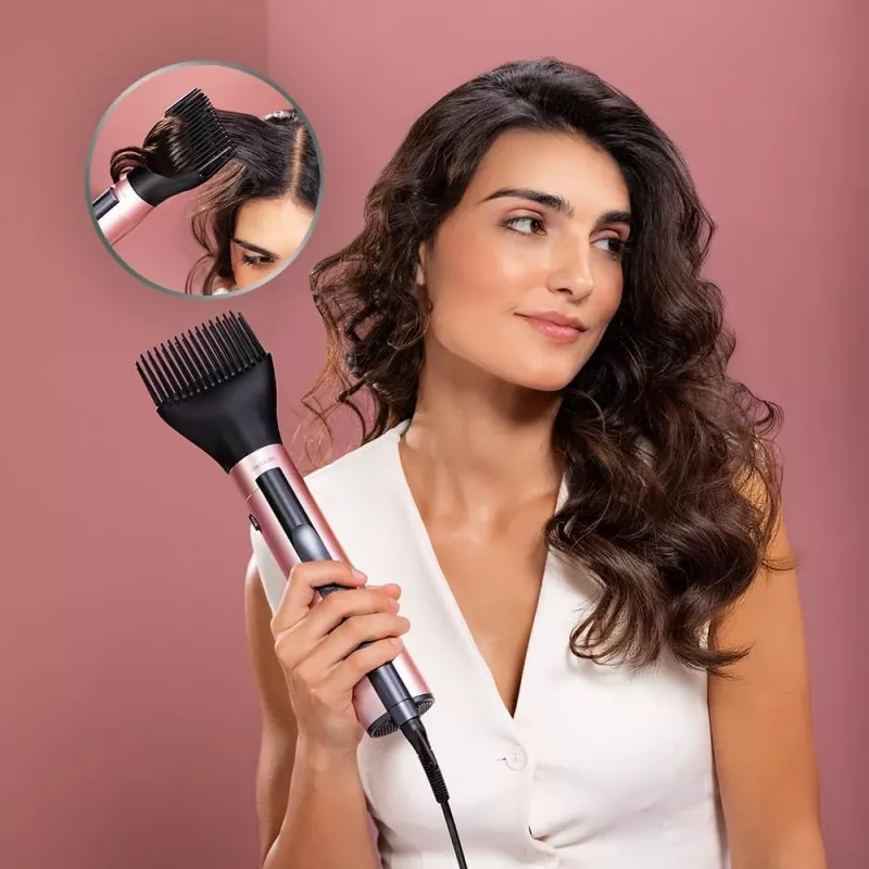 Cepillo de Aire Caliente Cecotec CeramicCare 10en1 AirBrush 1200W Negro/Rosa