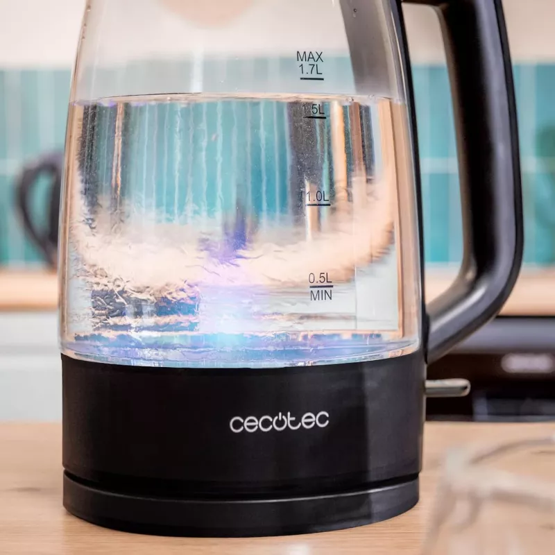 Hervidor Eléctrico Cecotec ThermoSense 320 Clear 2200 W 1,7 L Cristal Negro/Transparente