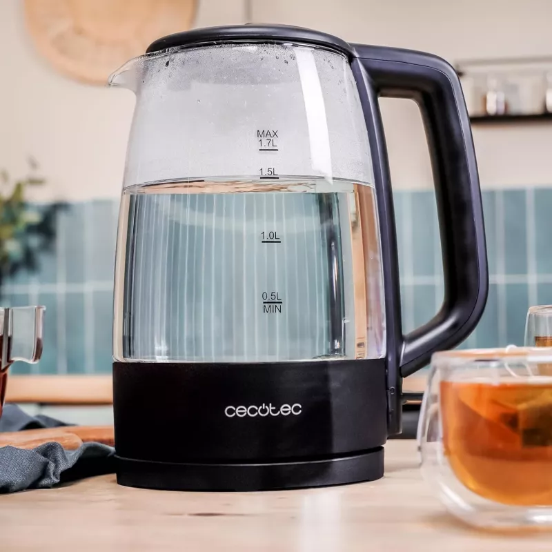 Hervidor Eléctrico Cecotec ThermoSense 320 Clear 2200 W 1,7 L Cristal Negro/Transparente