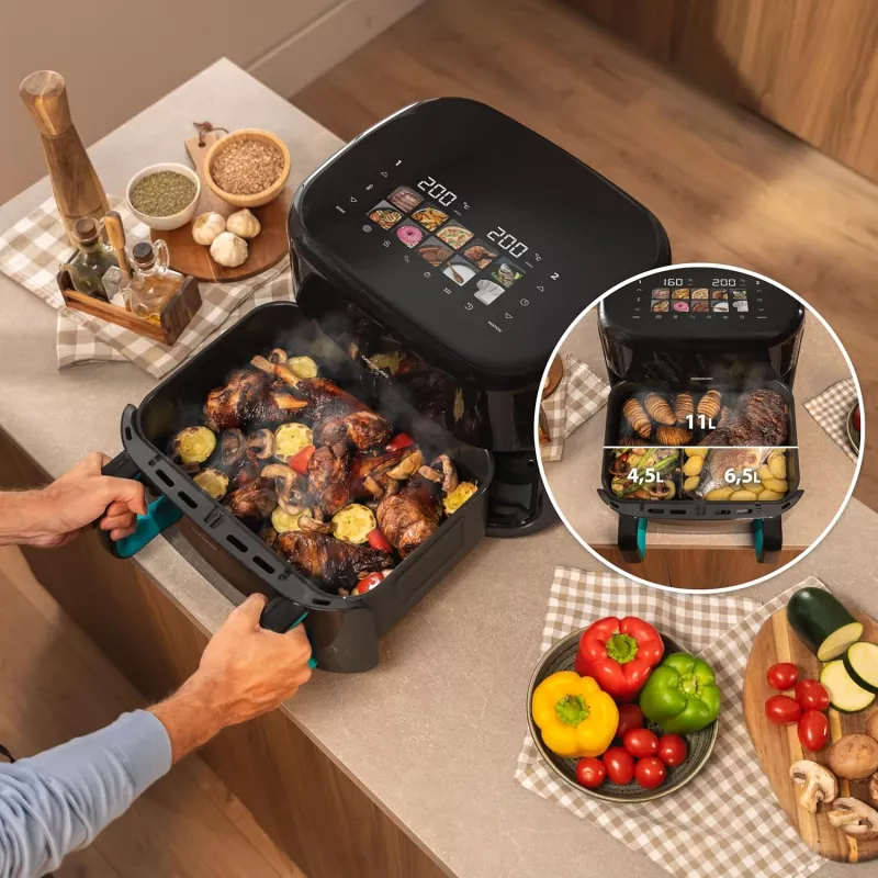 Freidora de Aire Doble Cecotec Cecofry&Grill Smokin'Prime 11000 11L 2800W Negro