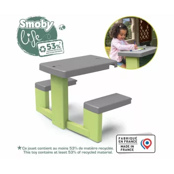 Mesa de Picnic Infantil SMOBY Life Verde/Gris