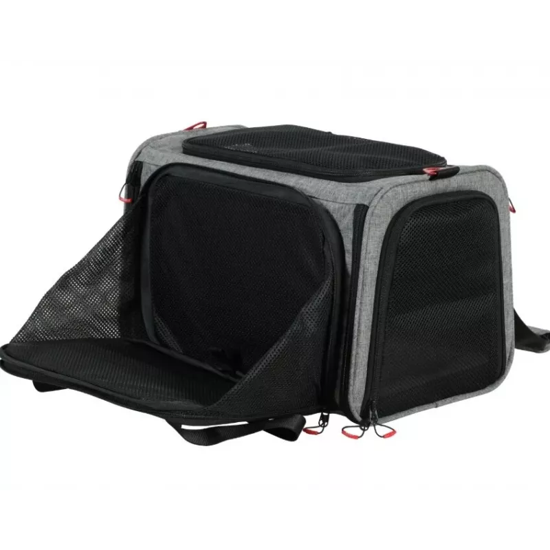 ZOLUX NOMAD L Transportín ampliable para mascotas 48×30,8×30,5 cm Gris/Negro