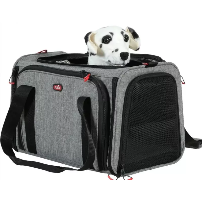 ZOLUX NOMAD L Transportín ampliable para mascotas 48×30,8×30,5 cm Gris/Negro