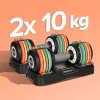 REBEL ACTIVE Mancuernas ajustables de hierro fundido 2x10kg RBA2335