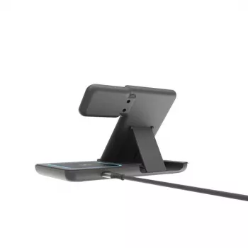Gembird TA-WPC31S-01-BK Cargador inalámbrico plegable 3 en 1 con soporte, 15W, Samsung Watch, Negro