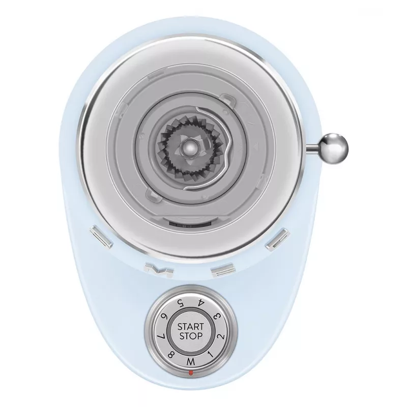 Smeg CGF03PBEU Molinillo de café, 15 niveles de molienda, capacidad de 240 g de granos, 150 W, Azul pastel