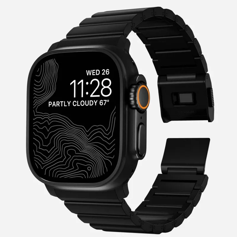NOMAD Correa de titanio para Apple Watch 46/49mm Plata