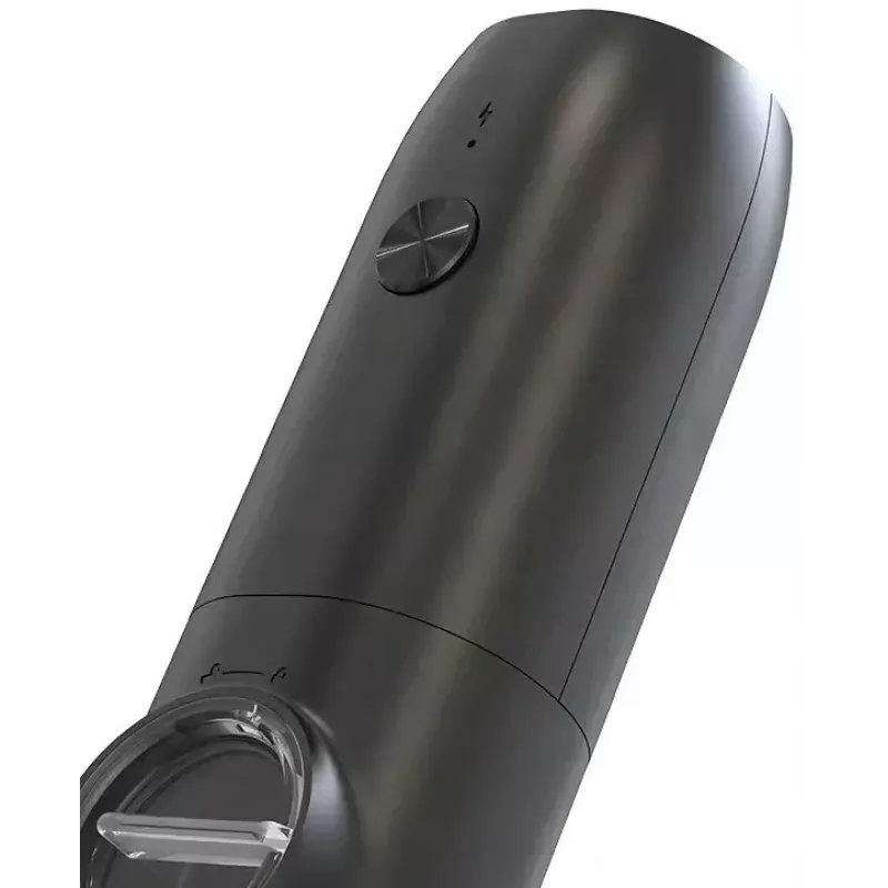 PROMIS MP35X2 Set de molinillos eléctricos de sal y pimienta con soporte, Acero inoxidable/Plata, 2x 220 mm, mecanismo cerámico, a pilas, luz LED