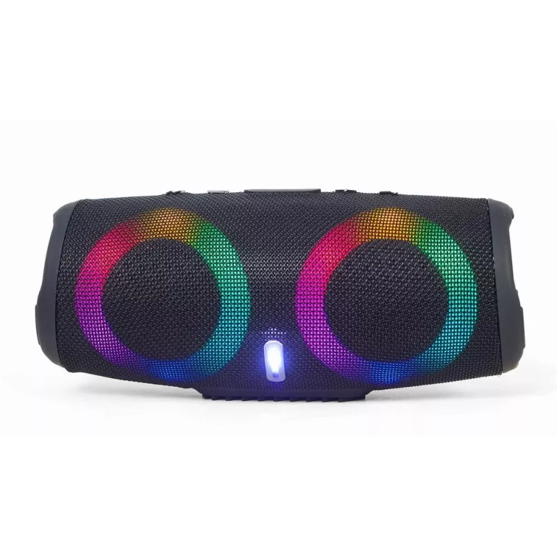 Gembird SPK-BT-LED-02 Altavoz Bluetooth portátil para fiestas, 10 W, Negro