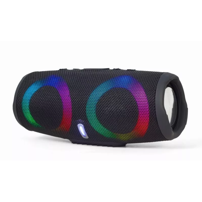 Gembird SPK-BT-LED-02 Altavoz Bluetooth portátil para fiestas, 10 W, Negro