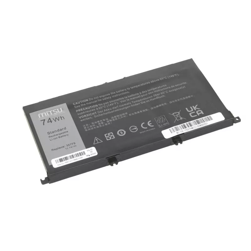 MITSU Batería Dell Inspiron 357F9 5577 7557 6600mAh 14,8V Li-Ion