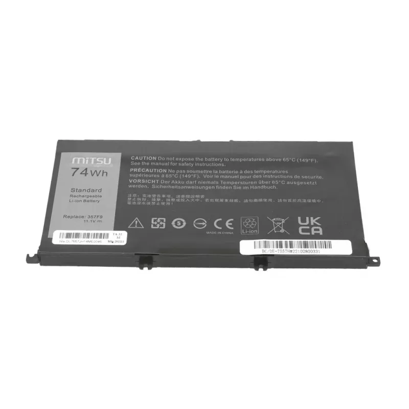 MITSU Batería Dell Inspiron 357F9 5577 7557 6600mAh 14,8V Li-Ion