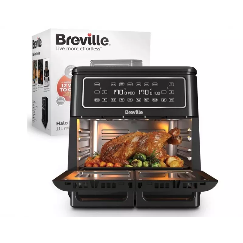 Breville VDF130X Freidora de aire, 5,5 l, 1700 W, Negro