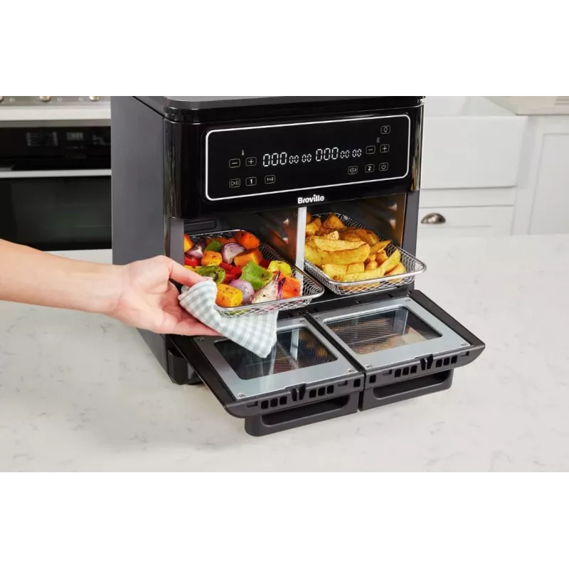 Breville VDF130X Freidora de aire, 5,5 l, 1700 W, Negro