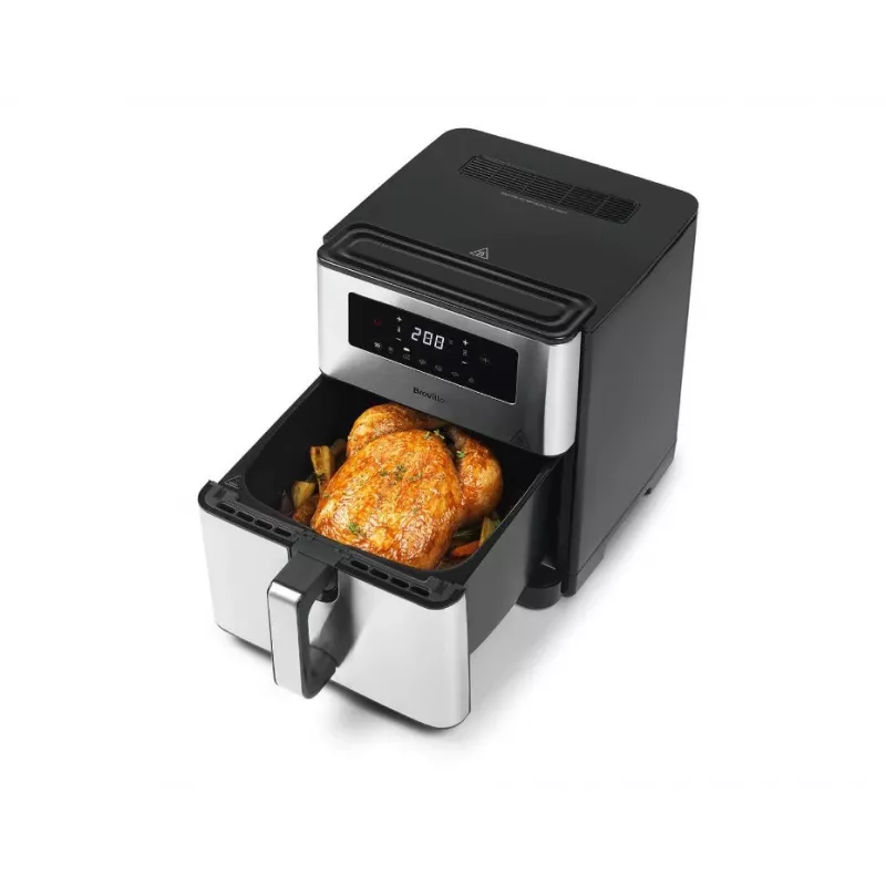 Breville VDF131X Freidora de aire, 1,25 kg, 1400 W, Negro/Plata
