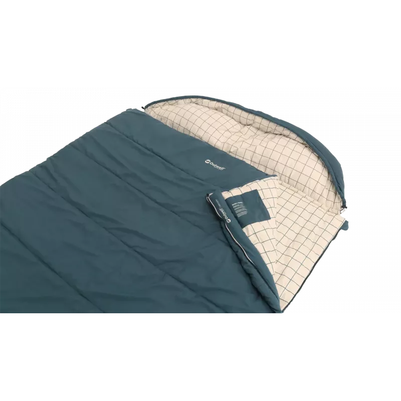 Outwell Camper Lux Double saco de dormir azul 235x150 cm -16 a 5 °C cremallera bidireccional