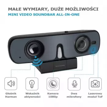 ROCWARE RC08P cámara, negra, USB, 1080i/720p, micrófono integrado