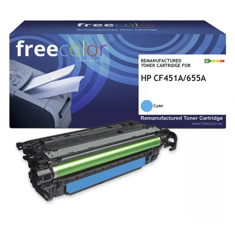 Freecolor M652C-FRC cartucho de tóner cian compatible HP CF451A 10.500 páginas