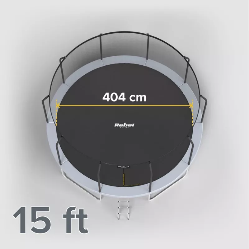 REBEL Active Trampoline PRO 15ft/457cm - negro/azul